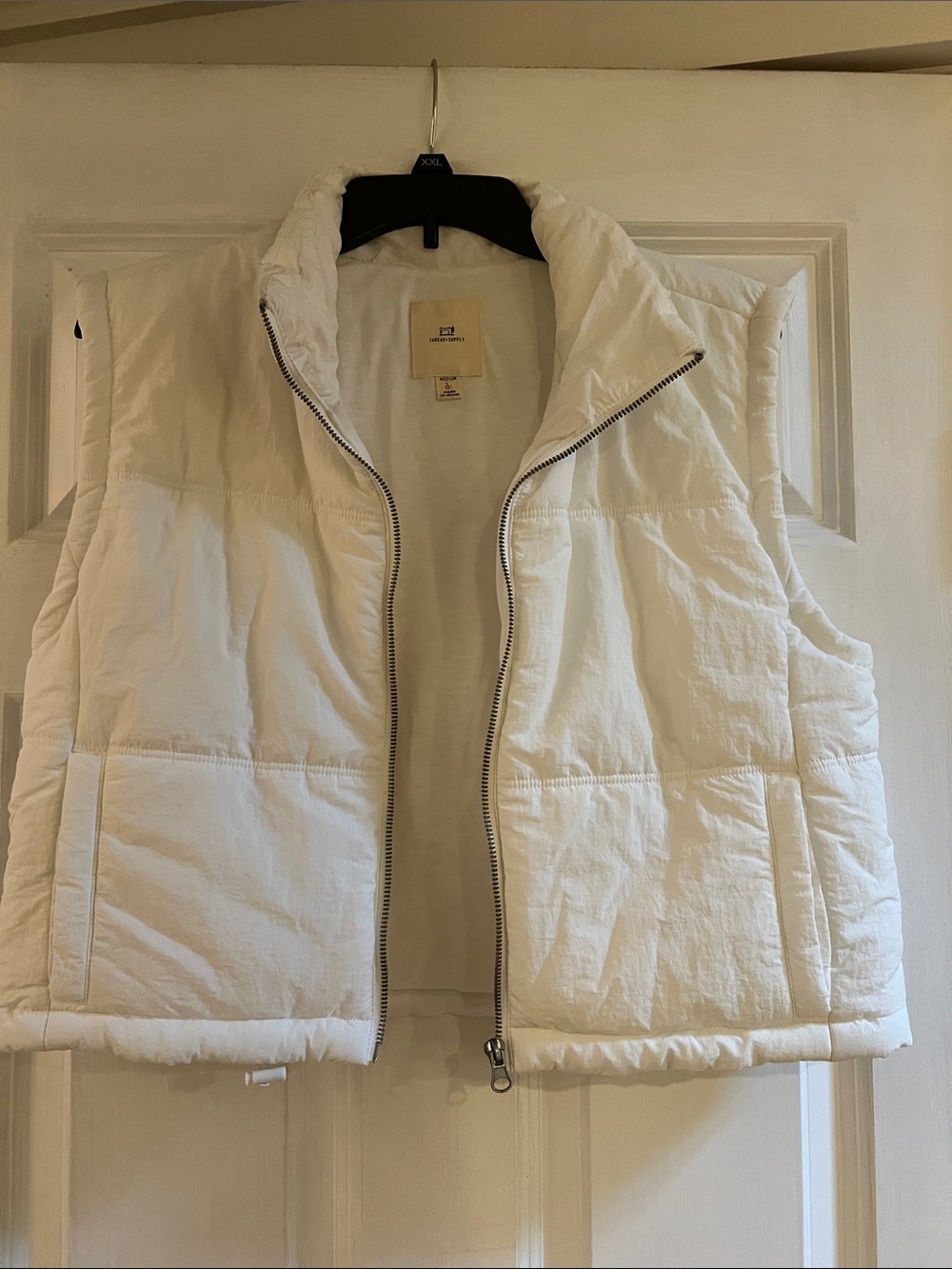 Thread & Supply White Quilted Puffer Vest